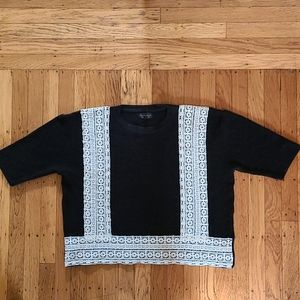 Topshop Boxy Sweater with Trim Details size 8